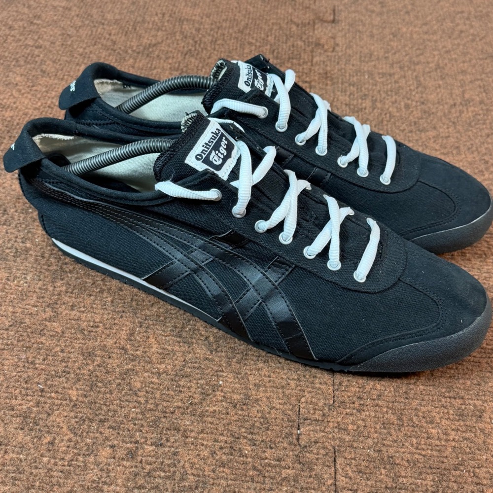 Onitsuka Tiger Mexico 66 Mens Black Canvas Sneakers Size 12 D3K0Q Low Top Shoes